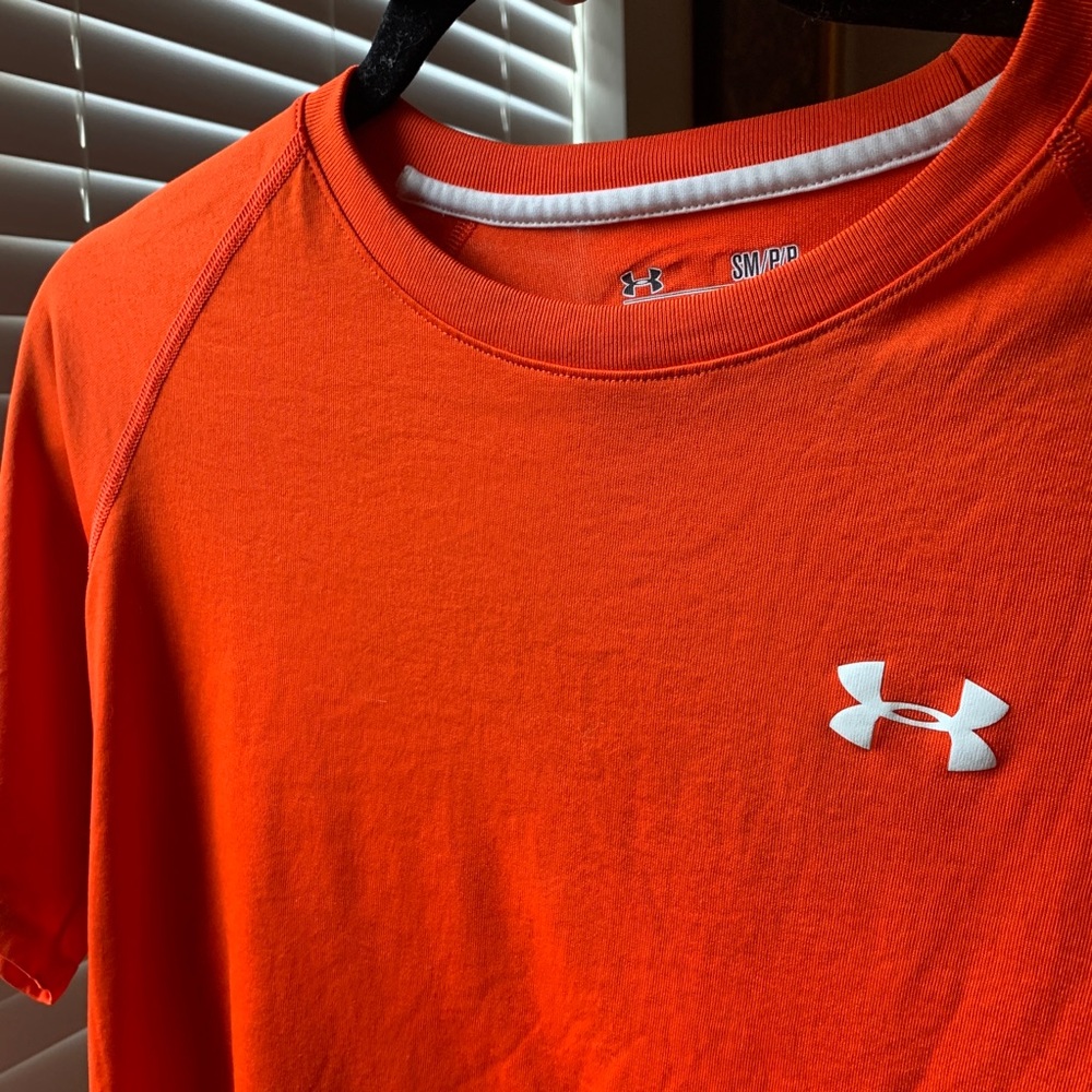 Orange Under Armour Workout Tee